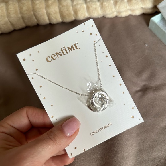 Sterling silver customized eternity necklace I LOVE YOU FOREVER ABBY - Picture 7 of 8